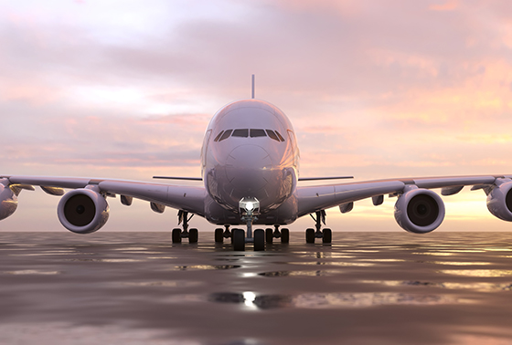 Airoplane on runway thumb