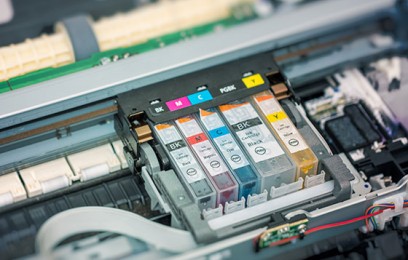 Printer cartridge thumb