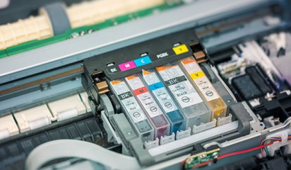 Printer cartridge thumb